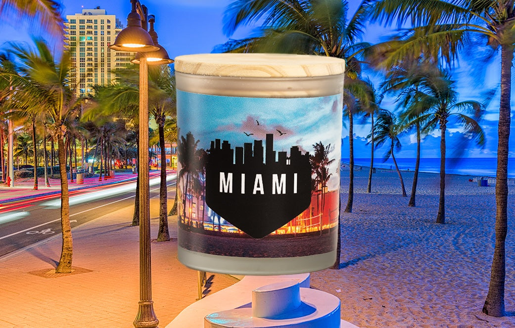 Miami Inspired Scented Soy Candle 11 ounces - Great Gift For the Travelers in Your Life